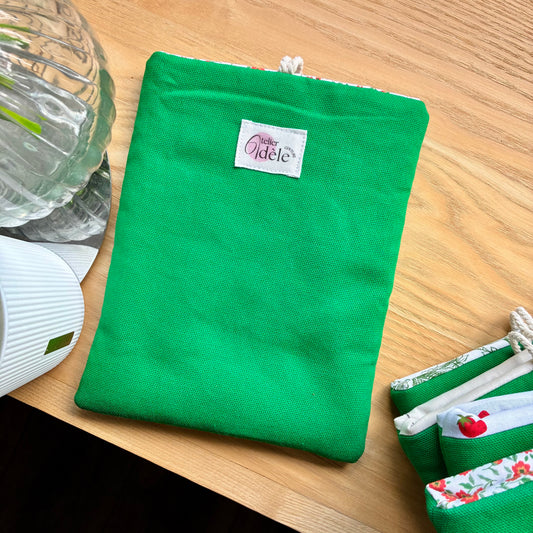 Protège-livre de poche en coton vert en stock