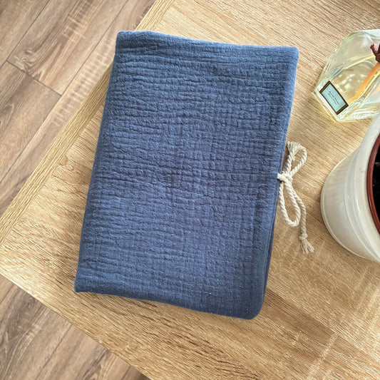 Black corduroy book cover - customizable