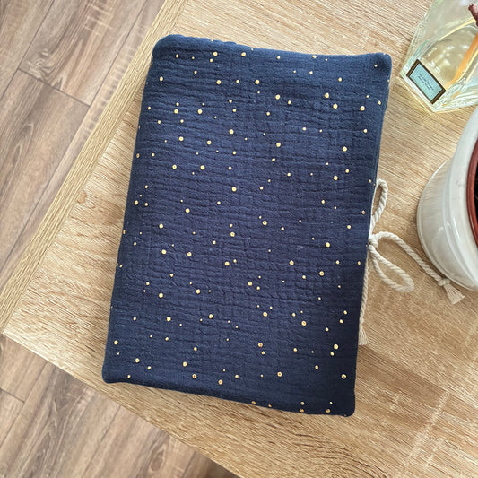 Black corduroy book cover - customizable