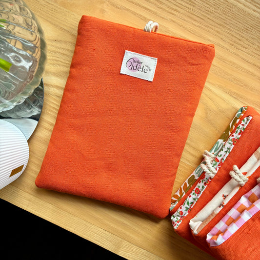 Protège-livre de poche en coton orange en stock
