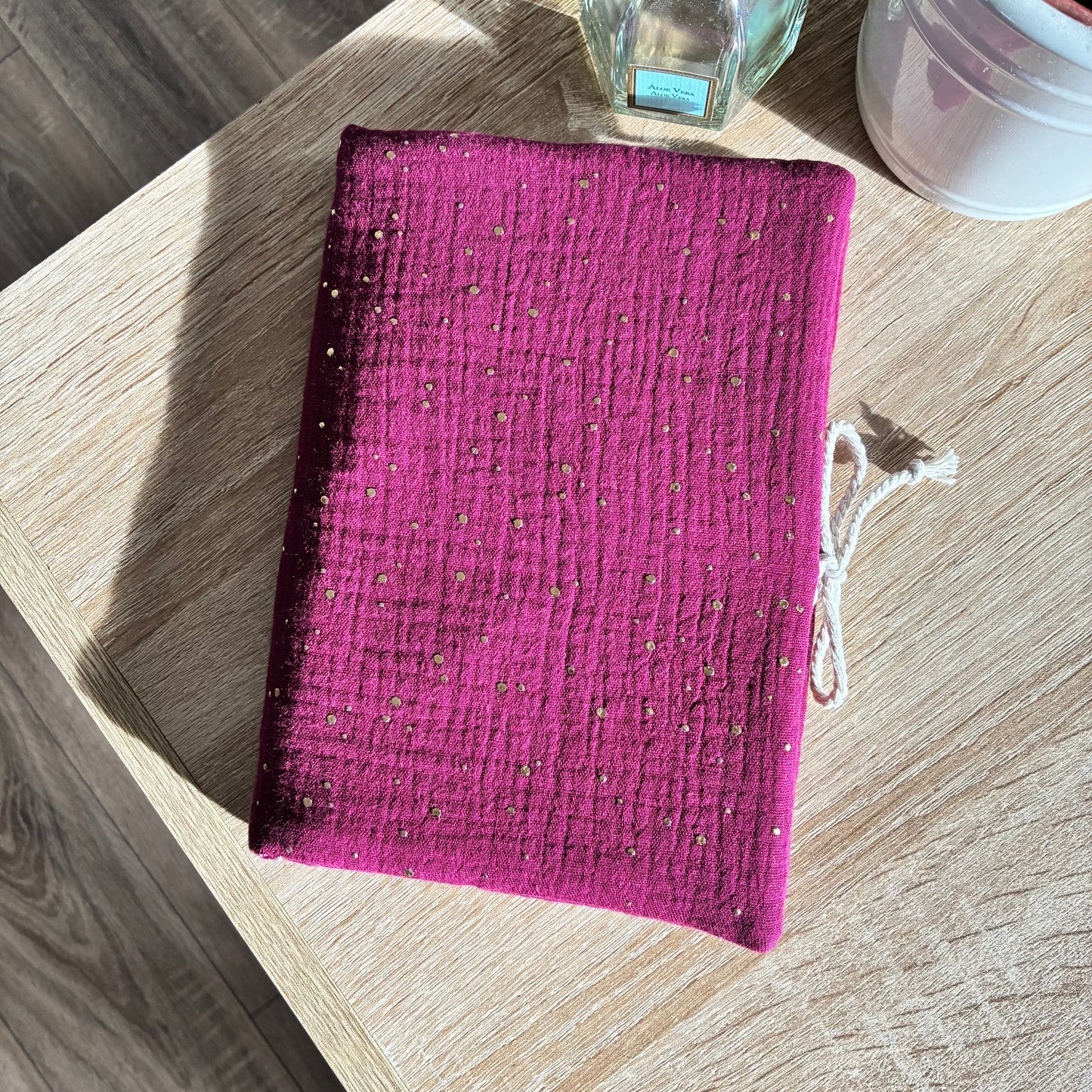 Black corduroy book cover - customizable