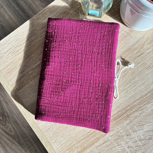 Black corduroy book cover - customizable