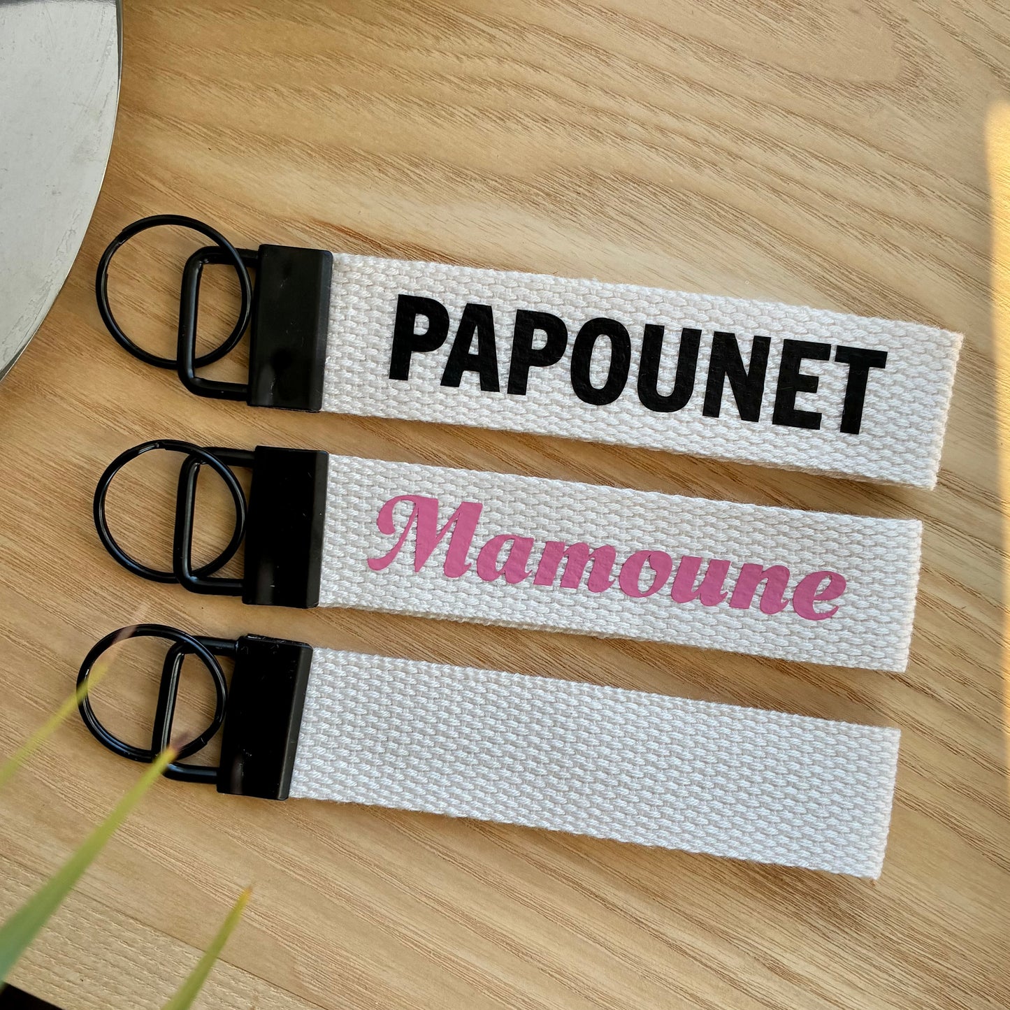 Porte-clés écru personnalisable