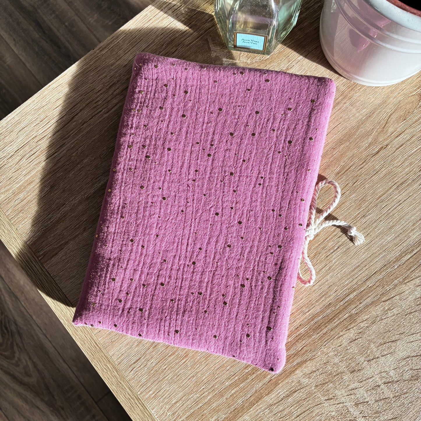 Black corduroy book cover - customizable