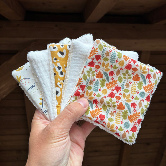Les lingettes lavables en éponge de bambou