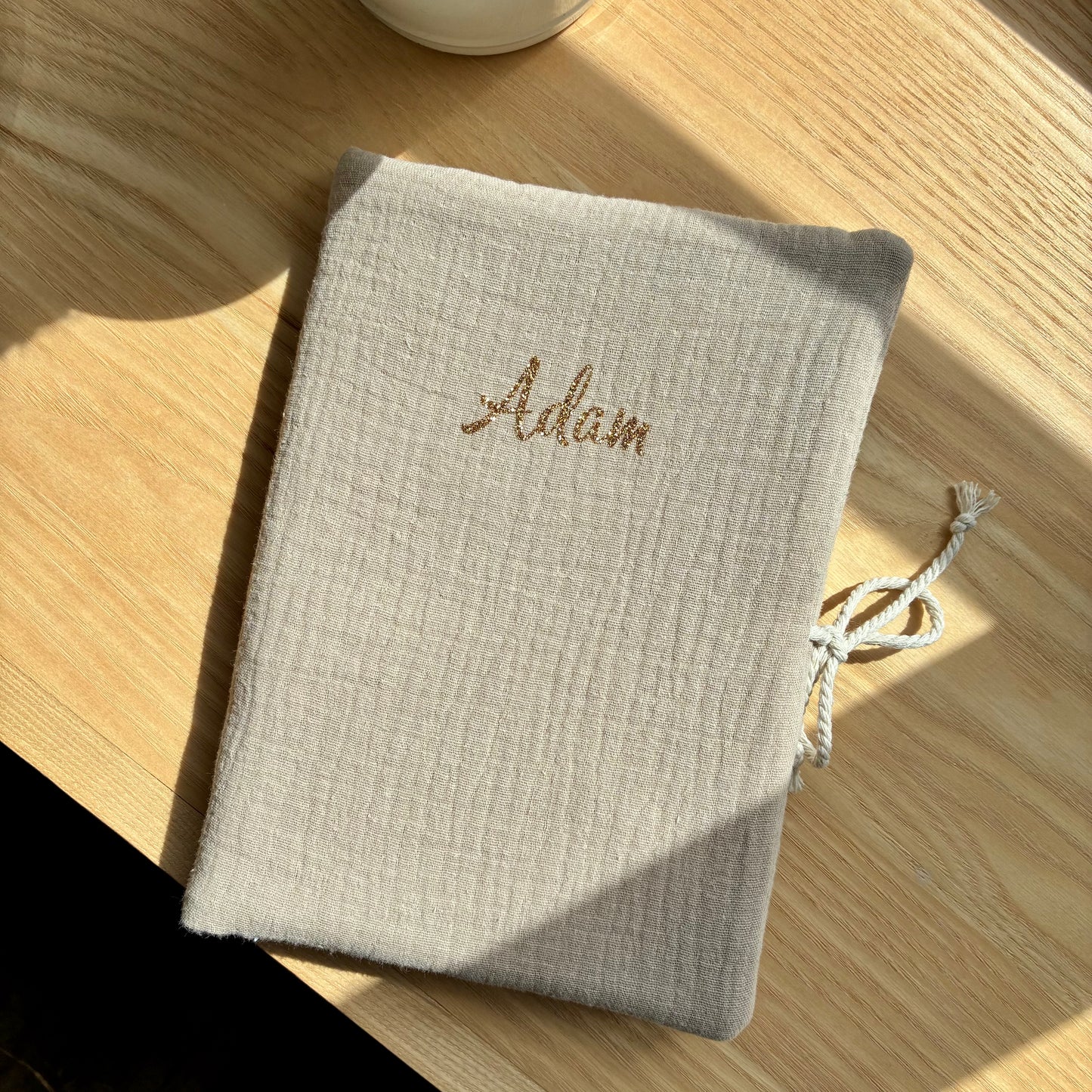 Black corduroy book cover - customizable