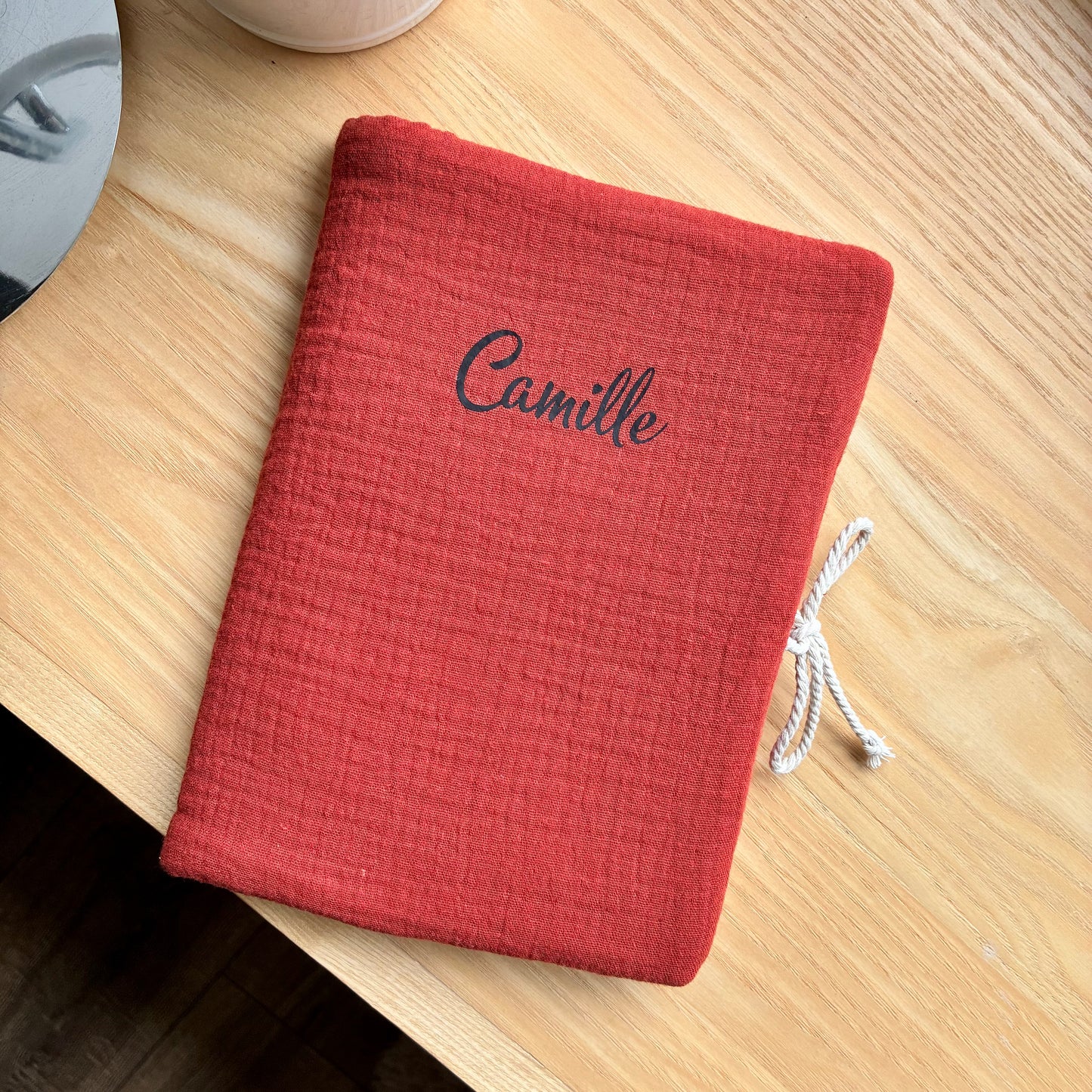 Black corduroy book cover - customizable